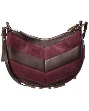 Fendi Graphy Mini Leather & Suede Hobo Bag - Purple