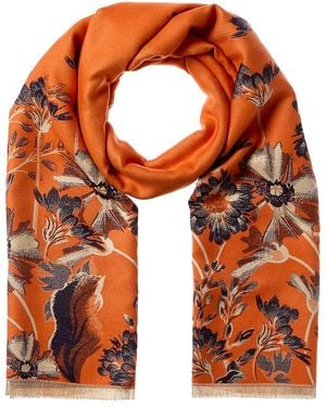 Saachi Reverse Wildflower Scarf - Orange