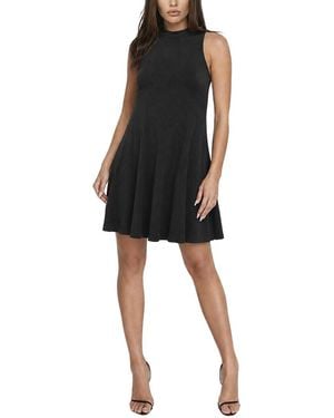 Bebe Mock Neck Rib Trapeze Dress - Black