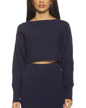 Alexia Admor Ribbed Top - Blue