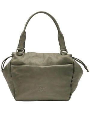Loewe Leather Anagram Shoulder Bag (Authentic Pre-Loved) - Green