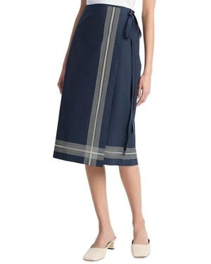 Vince Handkerchief Wrap Straight Skirt - Blue