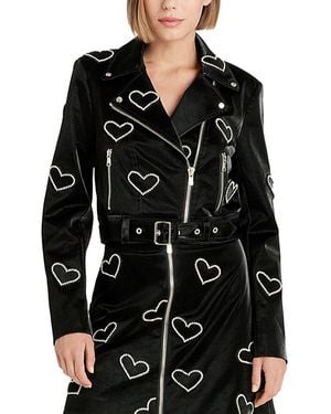 Cinq À Sept Rhinestone Hearts Zoe Jacket - Black