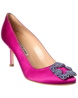 Manolo Blahnik Hangisi 70 Satin Pump - Pink