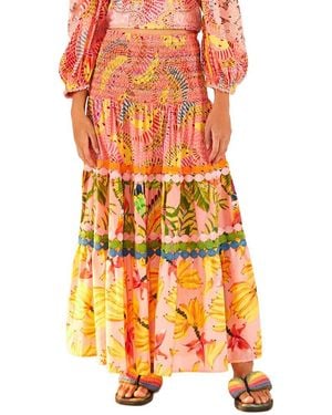 FARM Rio Midi Skirt - Orange