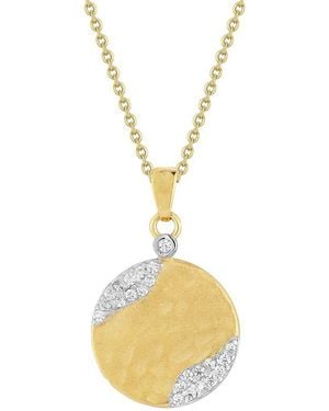 Reiss 14K 0.23 Ct. Tw. Diamond Round Pendant Necklaces - Metallic