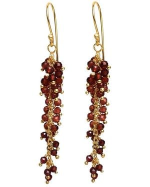 Liv Oliver 18K Plated 24.75 Ct. Tw. Garnet Earrings - White