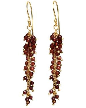 Liv Oliver 18K Plated 35.00 Ct. Tw. Smokey Quartz Drop Earrings - White