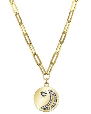 Rachel Reinhardt Jewelry 14k Over Silver Cz Paperclip Chain Necklace - Metallic