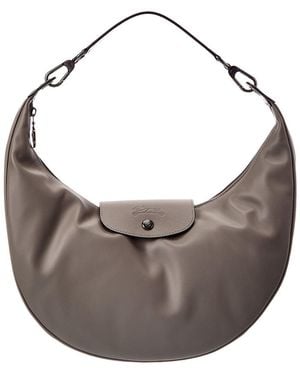 Longchamp Le Pliage Xtra Large Leather Shoulder Bag - Grey