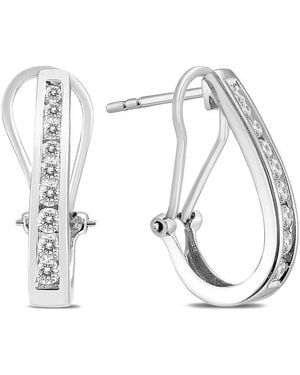True Diamond 14k 0.46 Ct. Tw. Diamond Hoops - Metallic