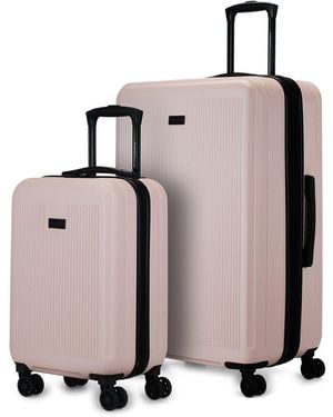 Bugatti Singapore Expandable 2pc Luggage Set - Pink