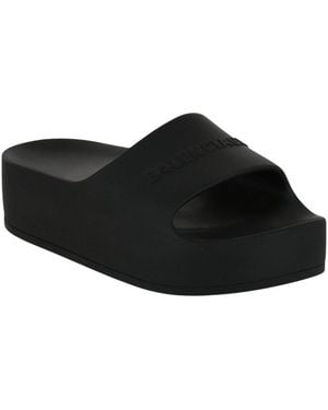 Balenciaga Chunky Logo Slide Sandal - Black