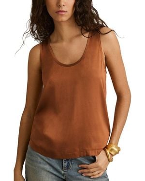 Reiss Ruby Silk-Blend Front Cami - Brown