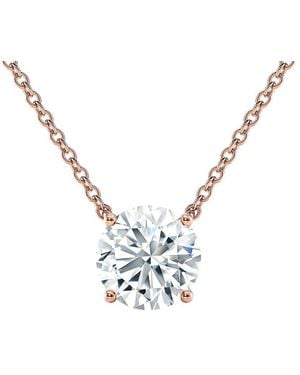 Sabrina Designs Lab Grown Diamonds 14K Rose 3.00 Ct. Tw. Lab-Grown Diamond Solitaire Necklace - Metallic