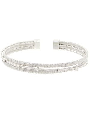 Meshmerise 0.05 Ct. Tw. Diamond 18K Over Bangle Bracelet - White