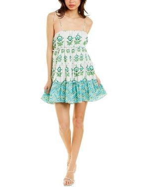 CELINA MOON Babydoll Mini Dress - Blue