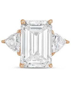 Diana M. Jewels Diana M. 18K Rose 11.00 Ct. Tw. Lab-Grown Diamond Three-Stone Ring - White