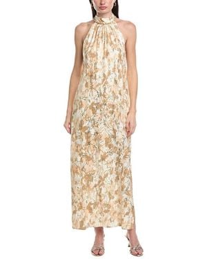 Vince Camuto Halter Neck Maxi Shift Dress - Metallic