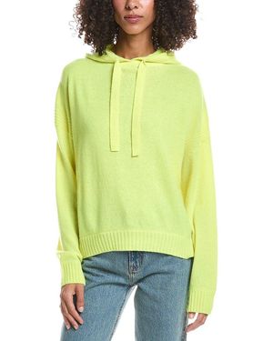 Brodie Cashmere Heather Ribbed 100% Cashmere Hoodie - Green
