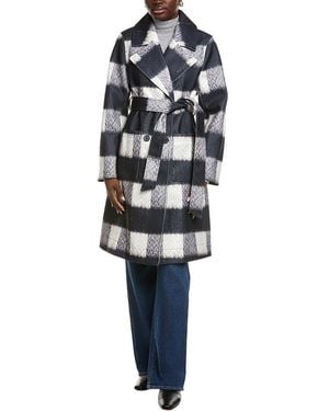 NVLT Buffalo Belted Coat - Blue