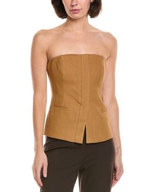 A.L.C. Renee Linen-blend Bustier Top - Black