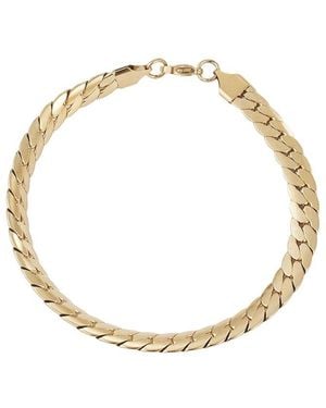 Adornia 18K Plated Stainless Steel Tarnish-Resistant Flat Curb Chain Bracelet - Metallic