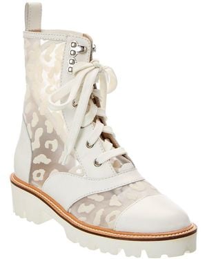 Baldinini Leather & Mesh Ankle Boot - White