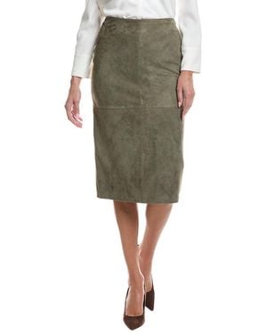 Max Mara Pala Leather Skirt - Green