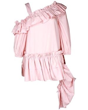 McQueen Ruffled Asymmetric Top, Size Fr, 38 (authentic Pre-loved) - Pink