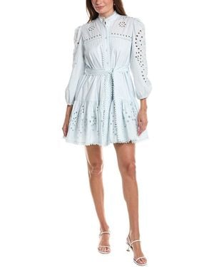 Avec Les Filles Broderie Anglaise Shirtdress - Blue