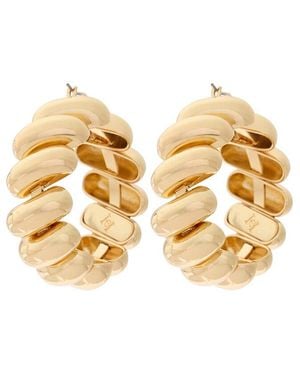 Carolina Herrera Puffed Link Hoop Earrings - Metallic