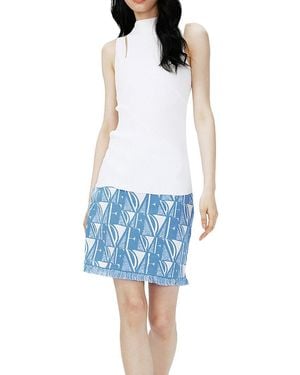 Diane von Furstenberg Cotton Fringe Mini Skirt - Blue