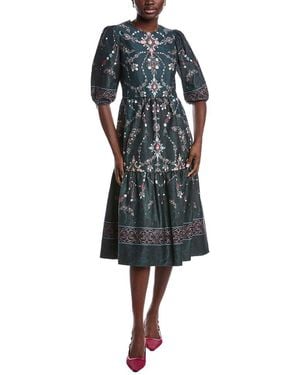 Marchesa Midi A-Line Dress - Black