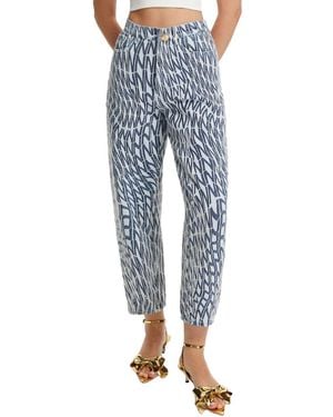 Nocturne Printed Mom Jean - Blue