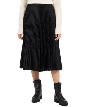 Theory Broken Pleat Midi Skirt - Black