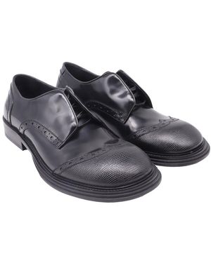 Ferragamo Calfskin Leather Festo Wing-tip Oxford (authentic Pre-loved) - Black