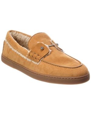 Christian Louboutin Chambeliboat Suede Boat Shoe - Brown