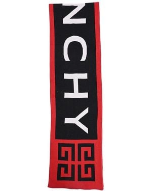 Givenchy Logo-Print Scarf (Authentic Pre-Loved) - Red