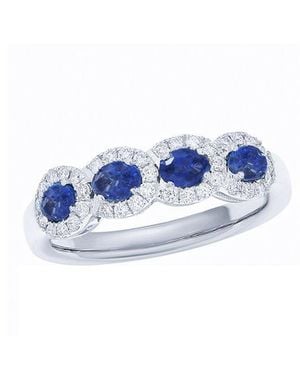 Diana M. Jewels Fine Jewellery 18k 1.17 Ct. Tw. Diamond & Sapphire Half-eternity Ring - Blue