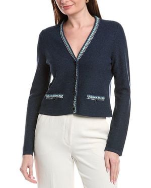 St. John V-Neck Four Button Jacket - Blue