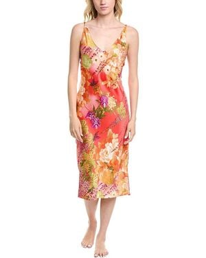 Natori Animal Blossom Natural Animal Print Nightgown - Red