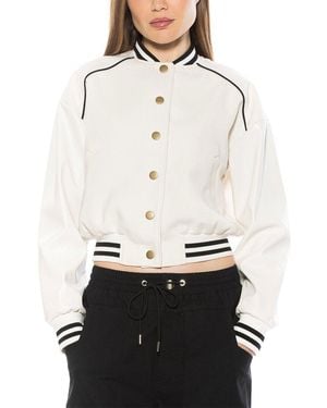 Alexia Admor Ciela Varsity Bomber Jacket - White