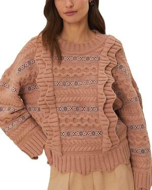 FARM Rio Wool-Blend Sweater - Brown