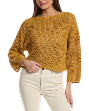 Lafayette 148 New York Open Stitch Linen-Blend Jumper - Yellow