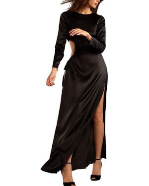 Cynthia Rowley Striking Silk Maxi Dress - Black