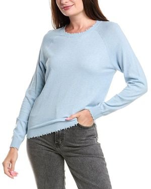 Elan Distressed Trim Cashmere-Blend Jumper - Blue