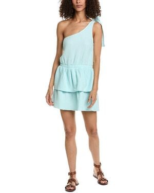 Sol Angeles Crepe One-shoulder Mini Dress - Blue