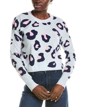 Brodie Cashmere Wool & Cashmere-Blend Intarsia Leopard Jumper - Blue