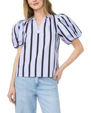 Vince Camuto Organdy Short Sleeve Puff Shirt - Blue